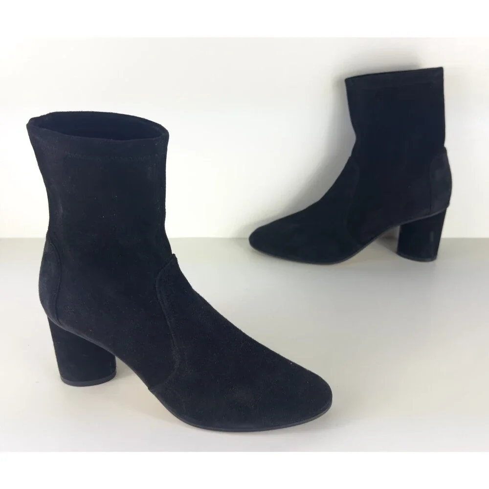 Stuart Weitzman Womens Yuliana Boots 60mm - Black Suede US 7